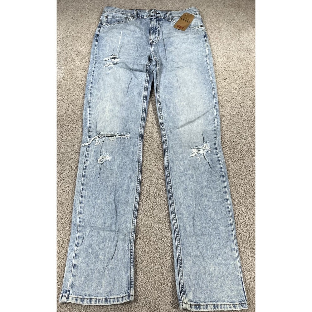 Levis 511 Slim Fit Mens Jeans 32x36 True Fit32x35 Light Wash Distressed FLEX NWT